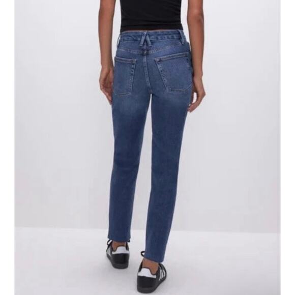 NEW Good American The Weekender Jeans Straight Leg Denim Indigo394 - Size 14/32 - Picture 2 of 9